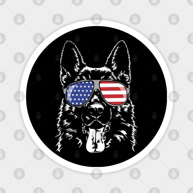 Proud Patriotic German Shepherd American Flag dog Magnet by wilsigns